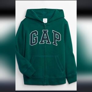 NWT! GAP, Gap Logo Hooded Sweatshirt, Forest Green/Navy, Size XL